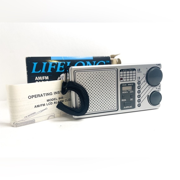 Vintage Lifelong Portable AM FM Analog Radio Model 845 LCD Alarm Clock w/box - Picture 1 of 6